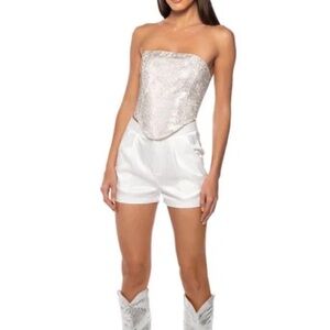 Akira silver rhinestone corset